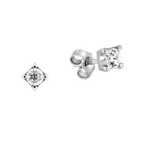 Orecchini Gazzola Punto Luce  in Oro bianco Diamante 0.07 Ct S-OR-Q-0.07-F-VS - S-OR-Q-0.07-F-VS
